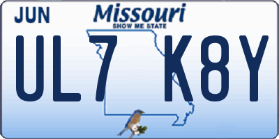 MO license plate UL7K8Y