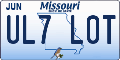 MO license plate UL7L0T