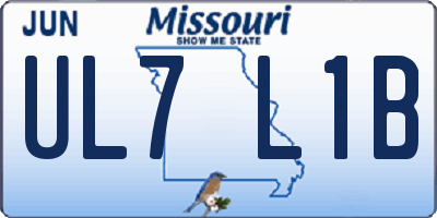 MO license plate UL7L1B