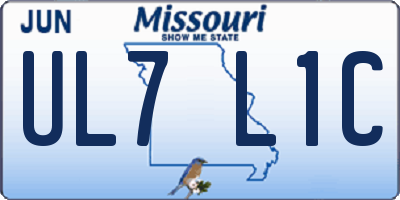 MO license plate UL7L1C