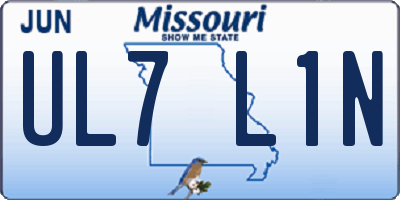 MO license plate UL7L1N