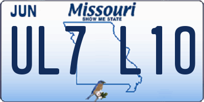 MO license plate UL7L1O