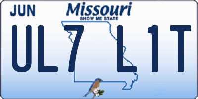 MO license plate UL7L1T