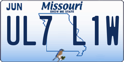 MO license plate UL7L1W