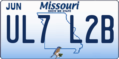 MO license plate UL7L2B