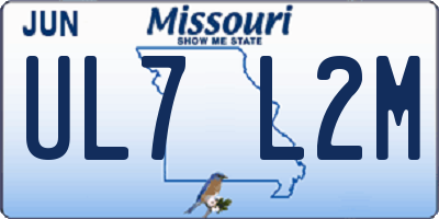 MO license plate UL7L2M