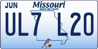 MO license plate UL7L2O