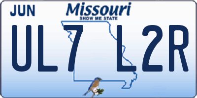 MO license plate UL7L2R