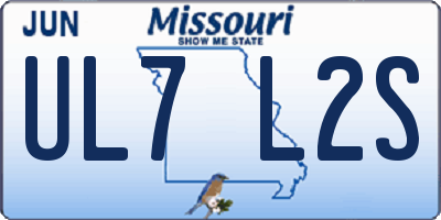 MO license plate UL7L2S