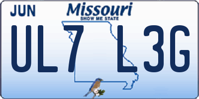 MO license plate UL7L3G