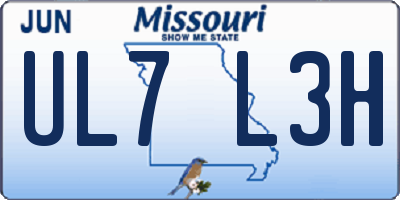 MO license plate UL7L3H