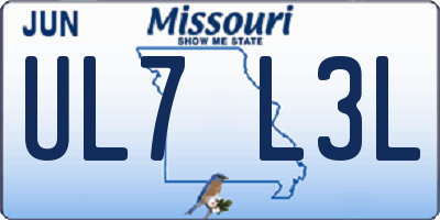 MO license plate UL7L3L