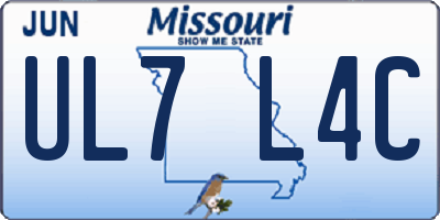 MO license plate UL7L4C