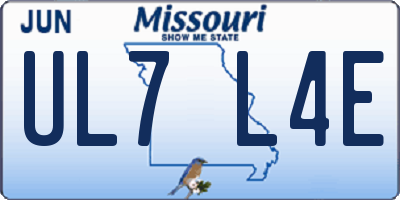 MO license plate UL7L4E