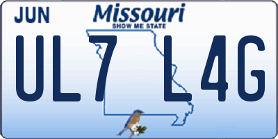 MO license plate UL7L4G