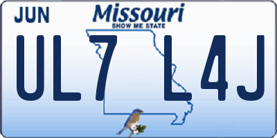 MO license plate UL7L4J