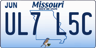 MO license plate UL7L5C