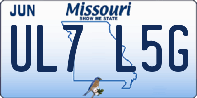 MO license plate UL7L5G