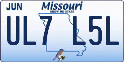 MO license plate UL7L5L