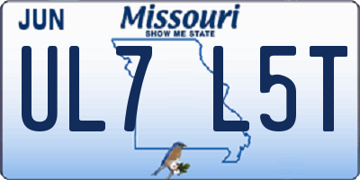 MO license plate UL7L5T