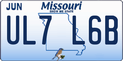 MO license plate UL7L6B