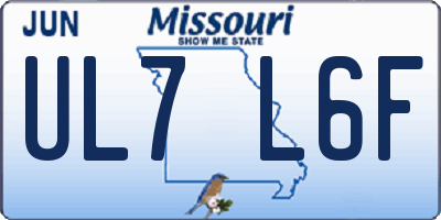 MO license plate UL7L6F