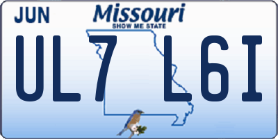 MO license plate UL7L6I