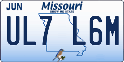 MO license plate UL7L6M