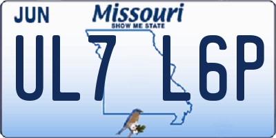 MO license plate UL7L6P