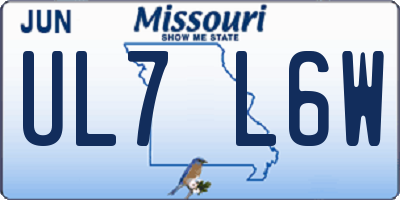 MO license plate UL7L6W