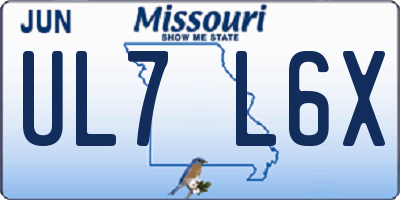 MO license plate UL7L6X