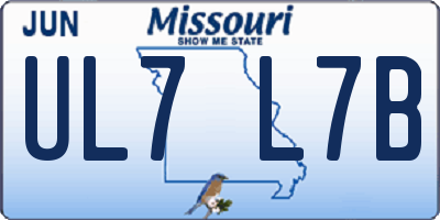 MO license plate UL7L7B