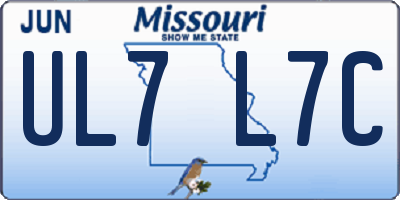 MO license plate UL7L7C