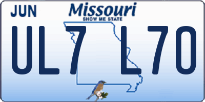 MO license plate UL7L7O
