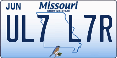 MO license plate UL7L7R