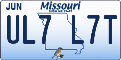 MO license plate UL7L7T