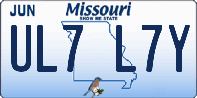 MO license plate UL7L7Y