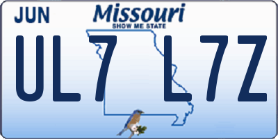 MO license plate UL7L7Z