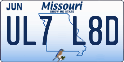 MO license plate UL7L8D