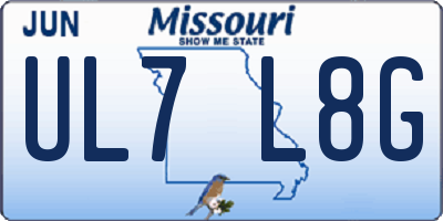 MO license plate UL7L8G