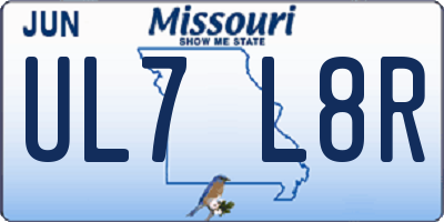 MO license plate UL7L8R