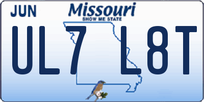 MO license plate UL7L8T