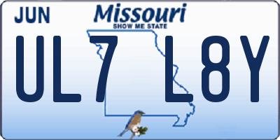 MO license plate UL7L8Y