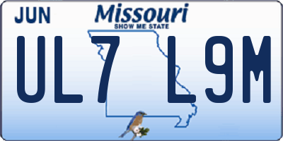 MO license plate UL7L9M