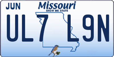 MO license plate UL7L9N