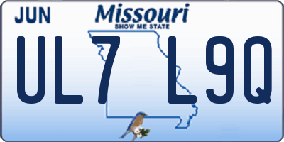 MO license plate UL7L9Q