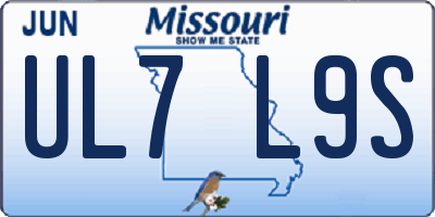 MO license plate UL7L9S