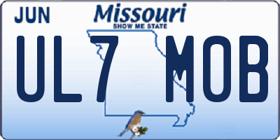 MO license plate UL7M0B
