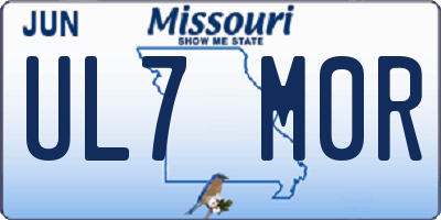 MO license plate UL7M0R