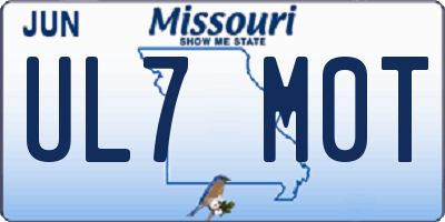 MO license plate UL7M0T